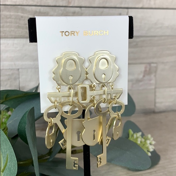 Tory Burch Jewelry - Tory Burch Surreal Lock & Key Earrings NWT $198